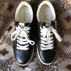 Black and white sneakers